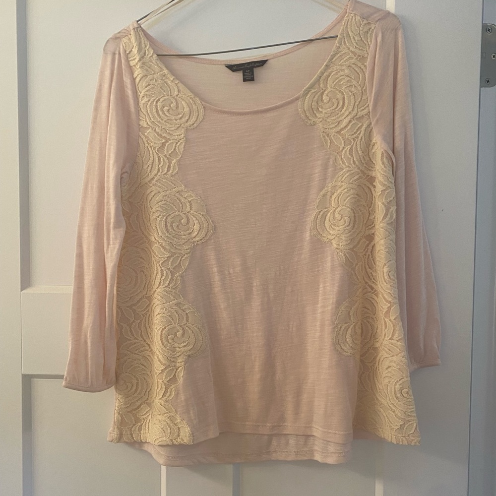 Pink and floral lace top